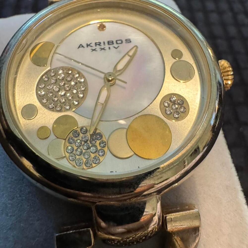 Akribos xxiv gold watch with - Picture 2 of 4